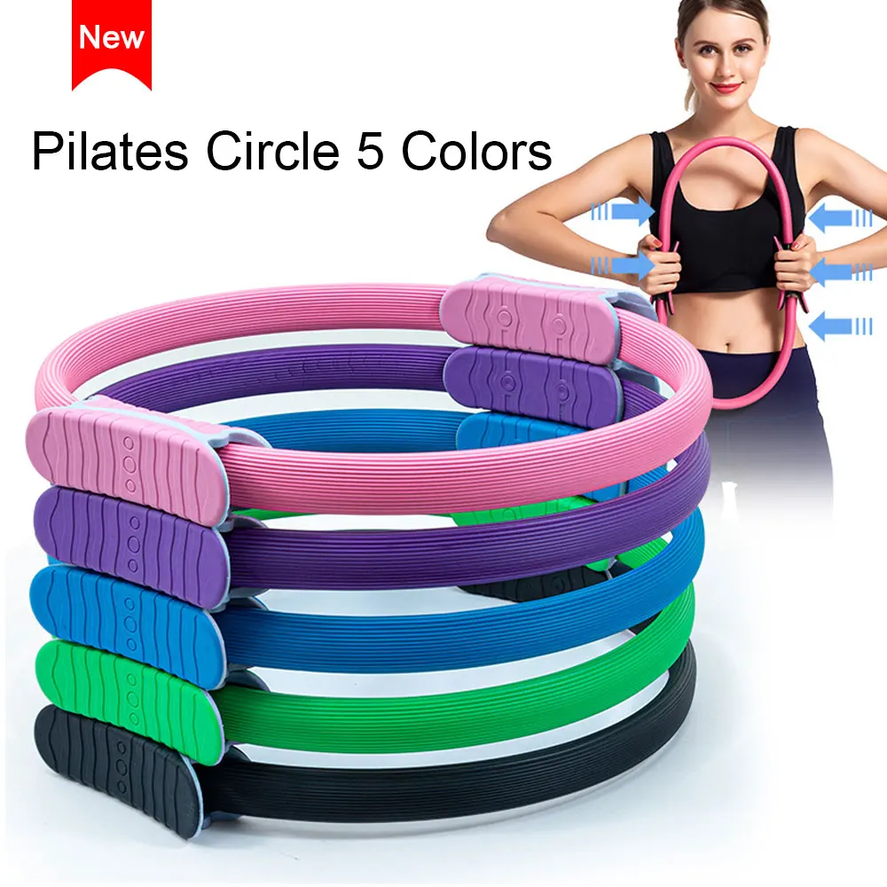 

2021 New Upgraded Version Pilates Circle Thick Handle Anti-slip Texture Yoga Accessories Tension Band Home Gym Fitness Equipment