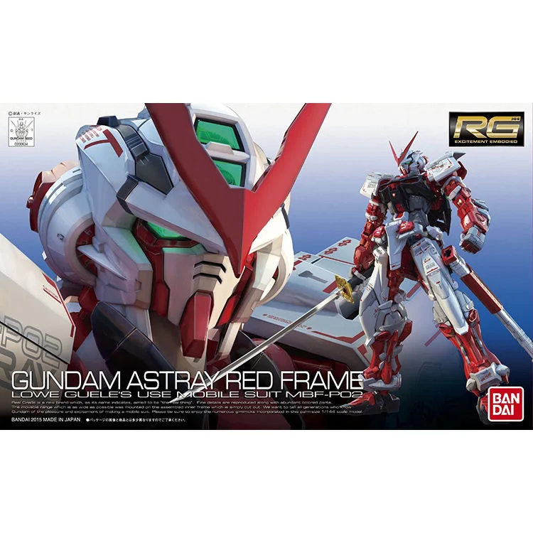 Робот-фигурка Gundam Bandai Anime Gunpla RG 1/144 Astray Red Change Heresy Lost Model, собранный, как игрушка для детей или орнамент.