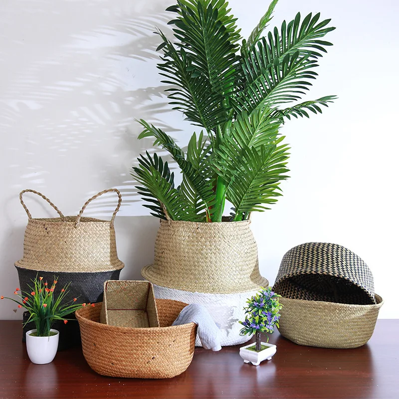 Соломенная корзина для хранения цветов украшения дома гостиная цветочный горшок