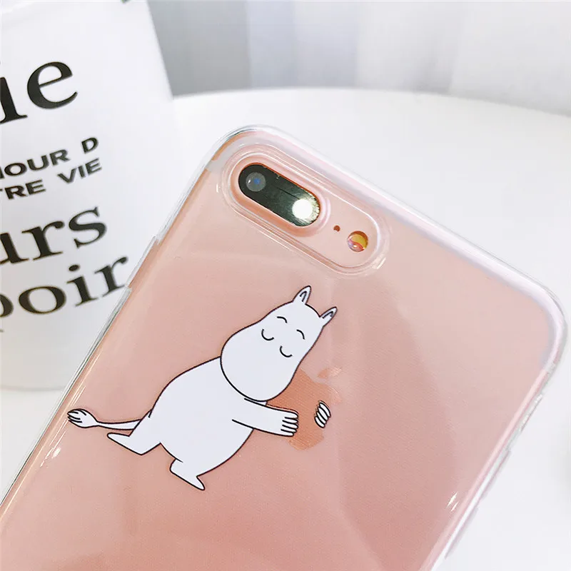 Чехол для мобильного телефона с рисунком Муми-тролля для iphone 8, 7, 6, 6s plus, 11 Pro MAX X, Xs, XR, Max, маленький свежий Бегемот, мягкий силиконовый чехол из ТПУ