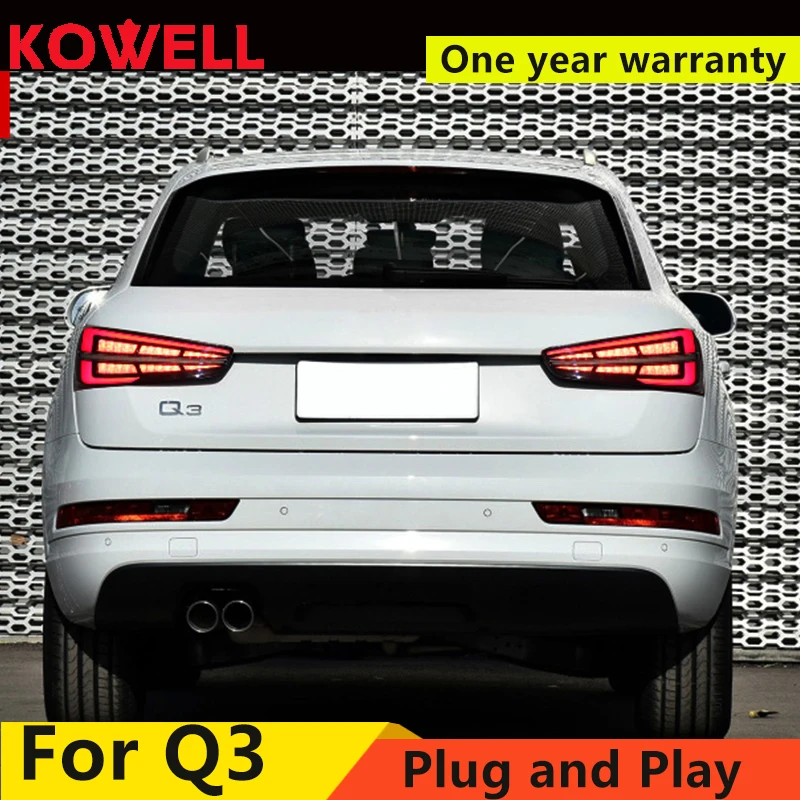 

KOWELL Car Styling for Audi Q3 2013-2018 LED Tail Lamp rear trunk lamp cover drl+signal+brake+reverse Dynamic steering taillight