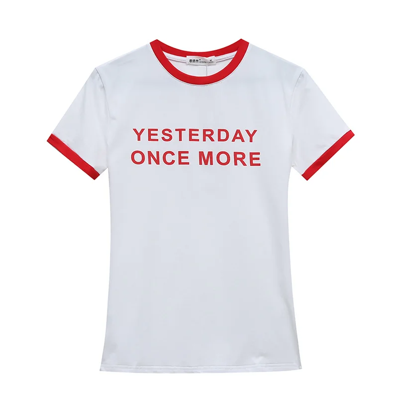 Женские топы Новинка лета 2020 популярная цветная футболка ins с коротким рукавом