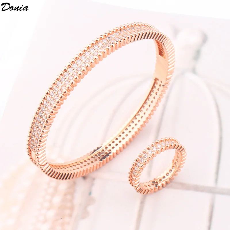 

Donia Jewelry European and American luxury fashion bracelet with AAA zircon bracelet ring set Joker women's simple jewelry