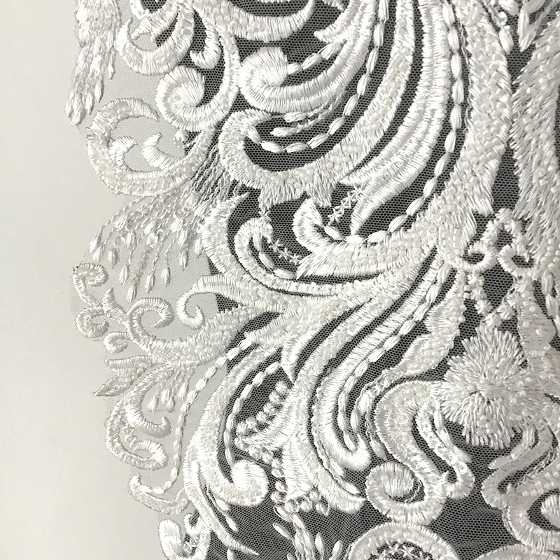 Вышитая бисером Кружевная аппликация в европейском стиле нашивка с цветами для