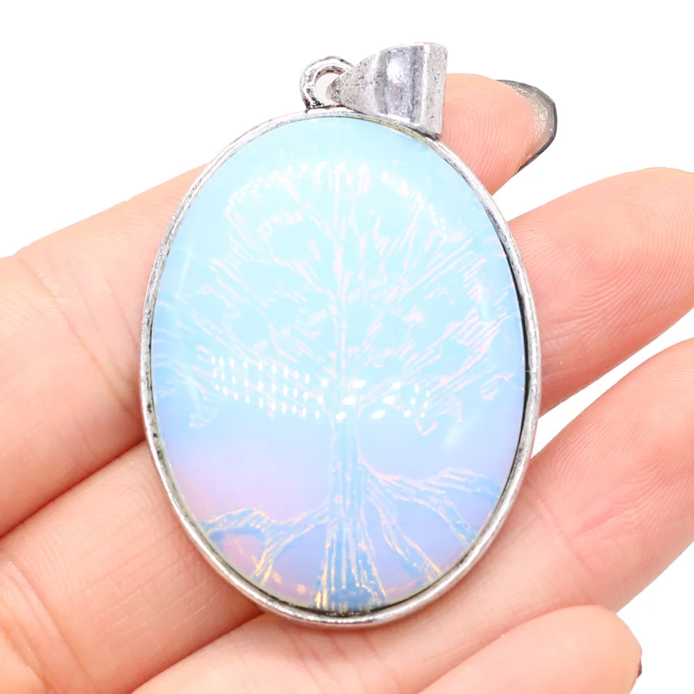 

Natural Stone Pendants Exquisite Egg Shape Crystal Agates Stone Pendant Alloy Charms for Jewelry Making Necklace Bracelet Gift