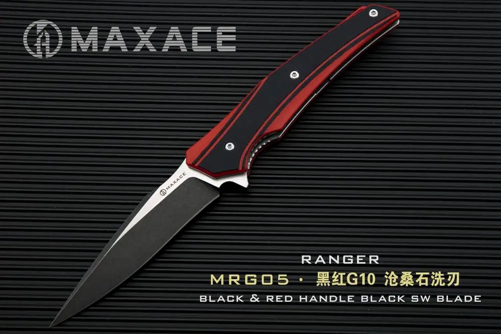 

Складной нож MAXACE Ranger, карманный нож, сталь XW-42, черный, лезвие с титановым покрытием