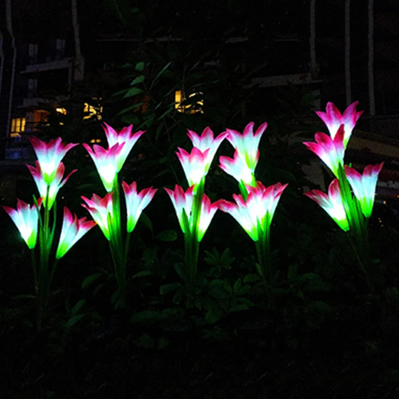 Светильник на солнечной батарее 4 светодиода лампа с цветами ярдов 3 шт. |