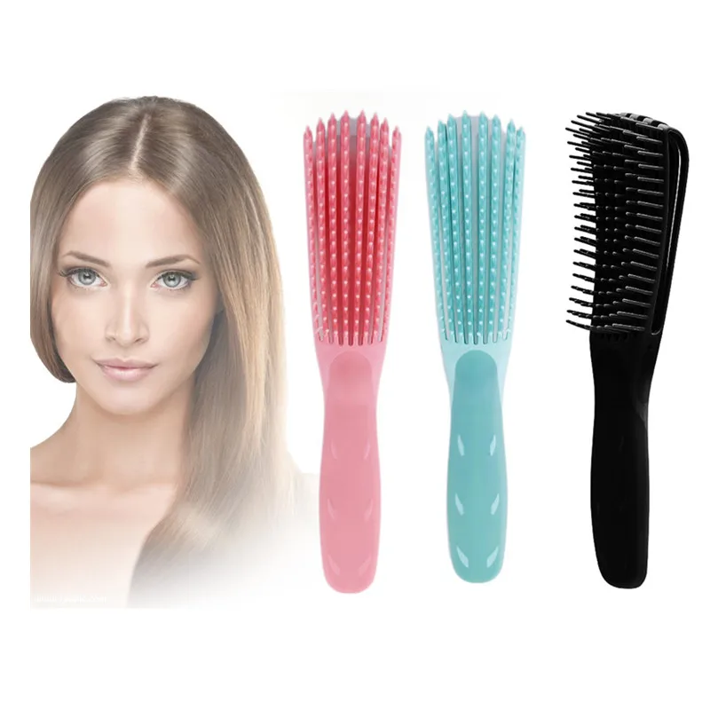 Горячая Распродажа массажная расческа для волос пластиковая влажная кудрявая