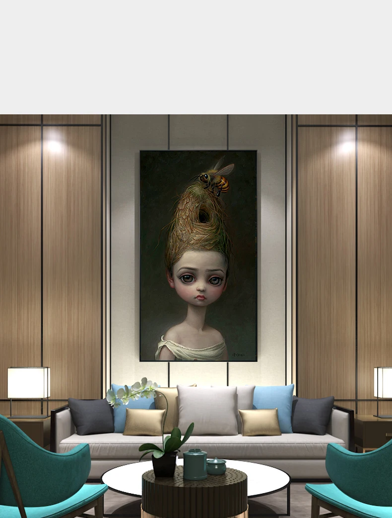 Картина на холсте странный темный мир королева пчела без рамки | Дом и сад