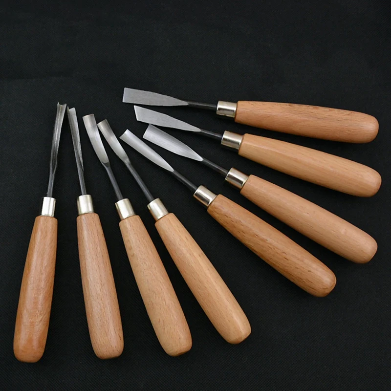8Pcs Hand Wood Carving Knife Tools Chip Detail Chisel Set Tool For Woodworking | Инструменты