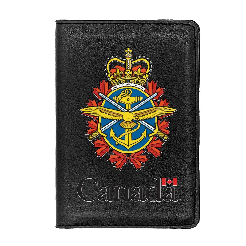 

Classic Fashion Luxury Canadian Forces Printing High Quality Leather Passport Cover Holder Case