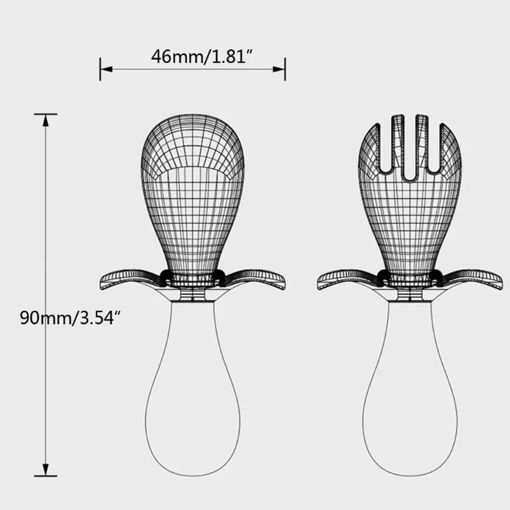 

2Pcs/Set Baby Learn Feeding Spoon+Fork Color Food Grade Silicone Non-Slip Kids Tableware Portable Toddler Training Cutlery