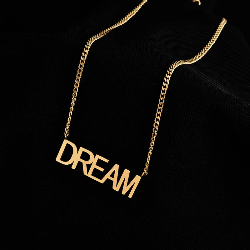 

Memento, индивидуальное ожерелье с надписью, персонализированная подвеска мечты из нержавеющей стали, женская модель