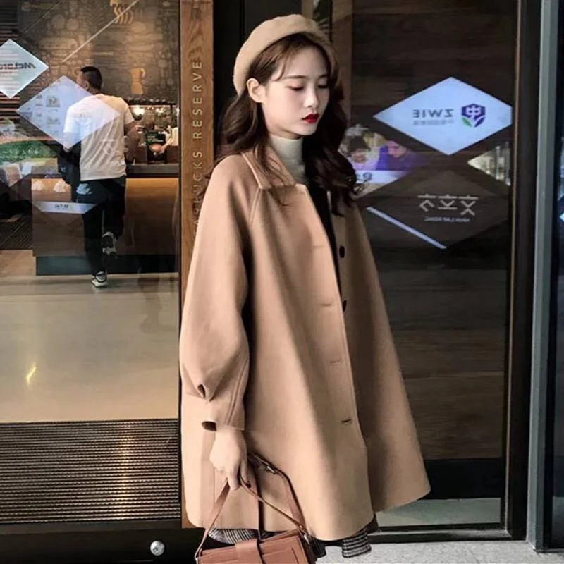 

CMAZ Woolen Coat for Women Autumn and Winter 2021 New All-Matching Fashion