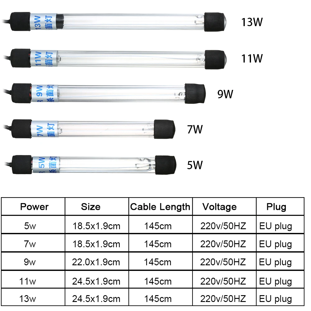 Погружной УФ стерилизатор для аквариума лампа светильник очистки воды пруда с