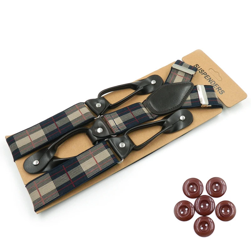 Мужские модные кожаные подтяжки на пуговицах эластичный смокинг Y брюки