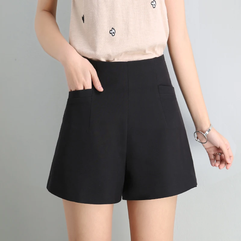 Women Summer New High-waist Shorts Chiffon Broad Leg Thin Loose Large Size Office Ladies Suit Casual A-line Hot | Женская одежда