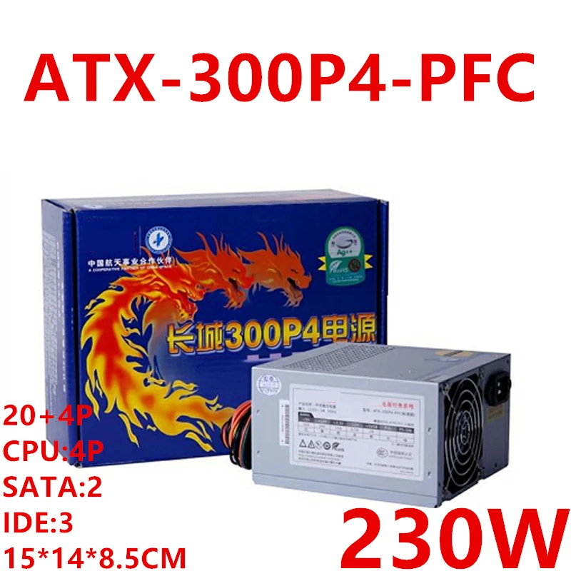 

Новый оригинальный блок питания для марки Great Wall, ATX, номинальная мощность 230 Вт, максимальная мощность 300 Вт, ATX-300P4-PFC