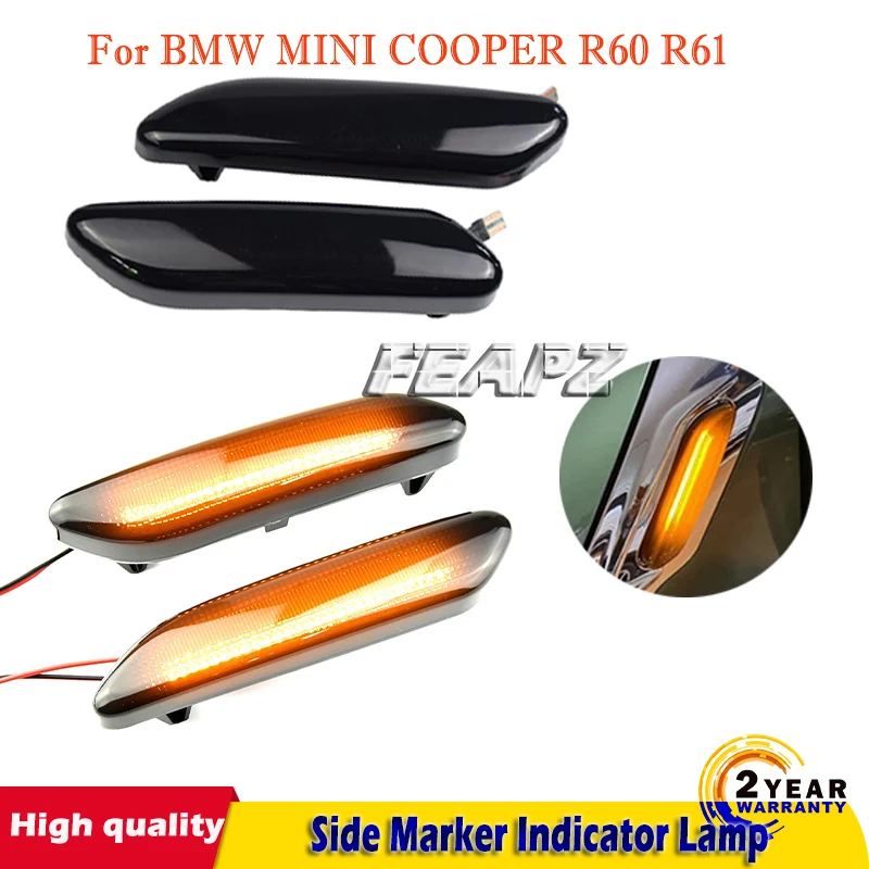 

For BMW MINI COOPER R60 R61COUNTRYMAN PACEMAN Dynamic Scroll Flashing LED Side Marker Indicator Lamp Turn Signal Fender Lights