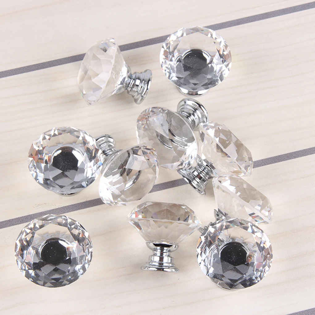 Прозрачная Ручка Стразы с одним отверстием 10 шт.|Ручки для шкафов| |