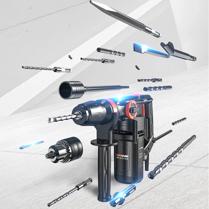 LOMVUM электрический перфоратор дрель многофункциональная Высокая мощность