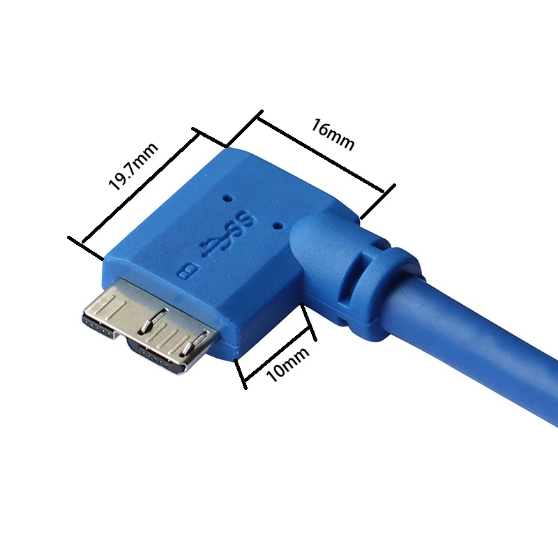 30 см 90 градусов прямоугольный Micro B USB 3,0 Синхронизация данных зарядный короткий кабель для USB3.0 мобильного жесткого диска