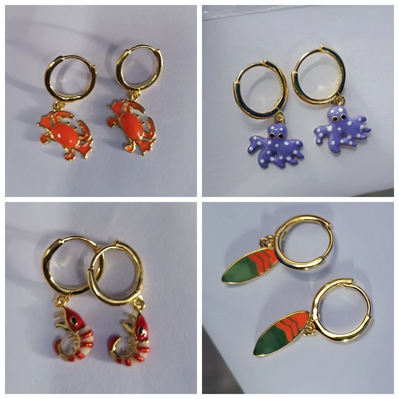 

BOKAO Marine Life Earrings 2021 Trend Pendientes Plata 925 Drop Earrings Piercing Aretes Woman Jewelry Bijoux Femme