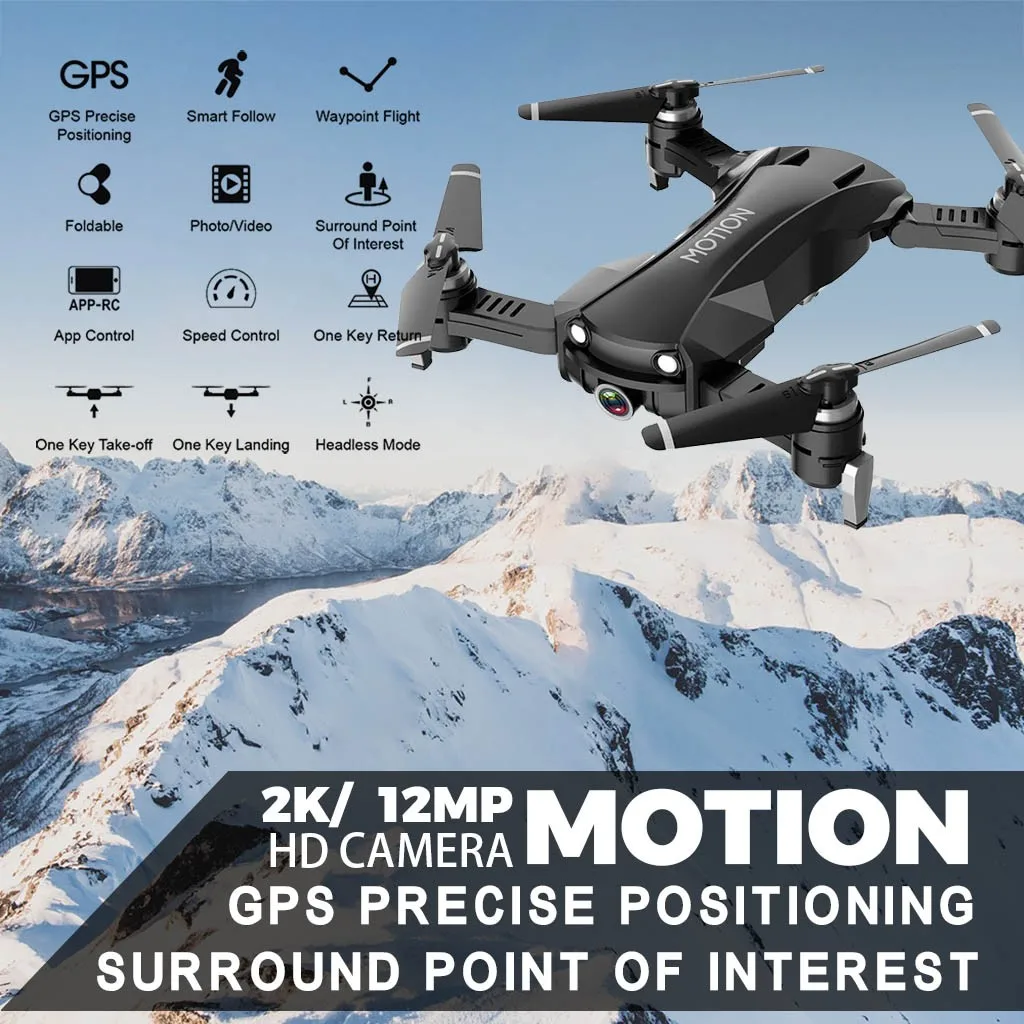 2019 детские игрушки Дрон GPS 5G wifi FPV 2K 12MP камера селфи складной RC Квадрокоптер