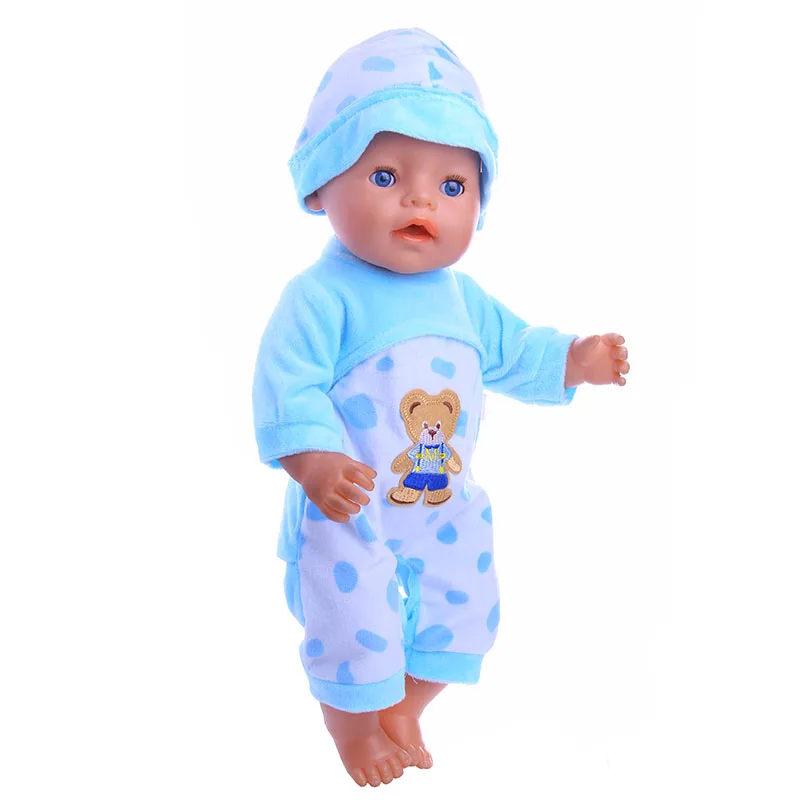 Пижама розовая с капюшоном в виде единорога и медведя для 18-дюймового семейства