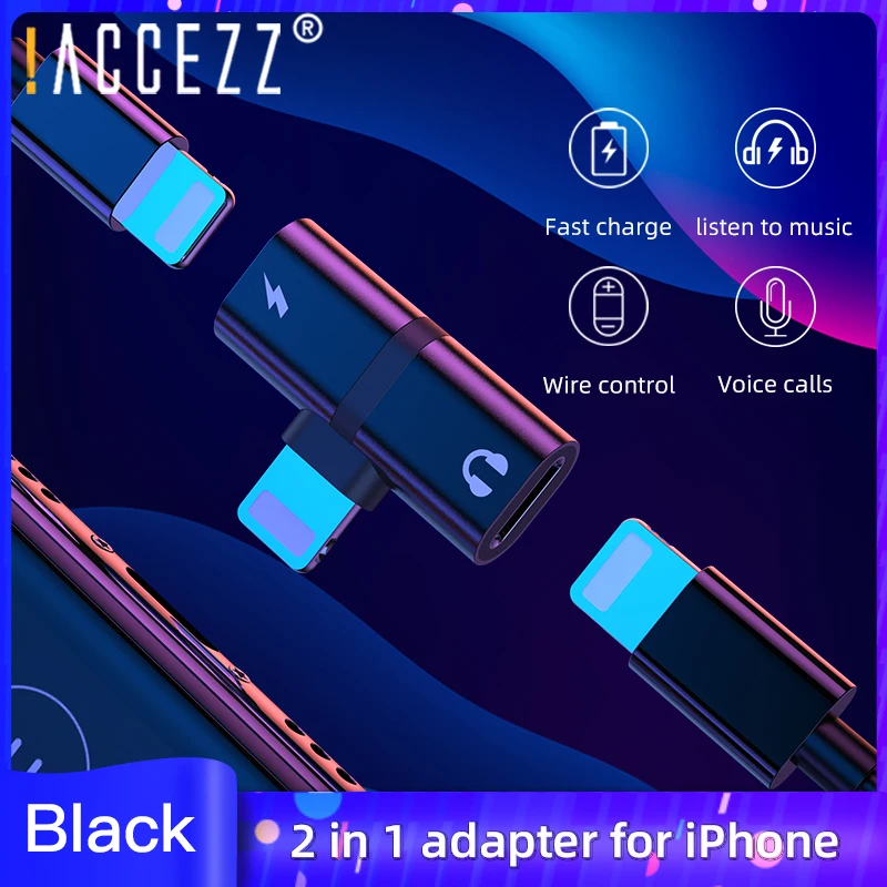 ! ACCEZZ мини адаптер для iphone X 8 7 Plus XS Max XR наушников с одним разъемом зарядки звонков