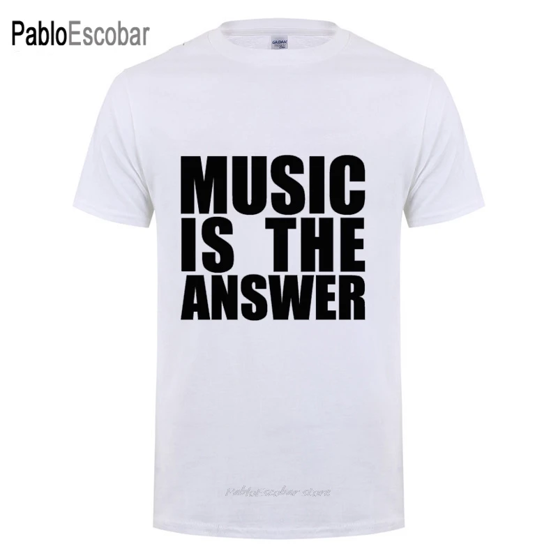Футболка с надписью Music Is The Answer для мужчин и женщин Летняя Уличная Повседневная