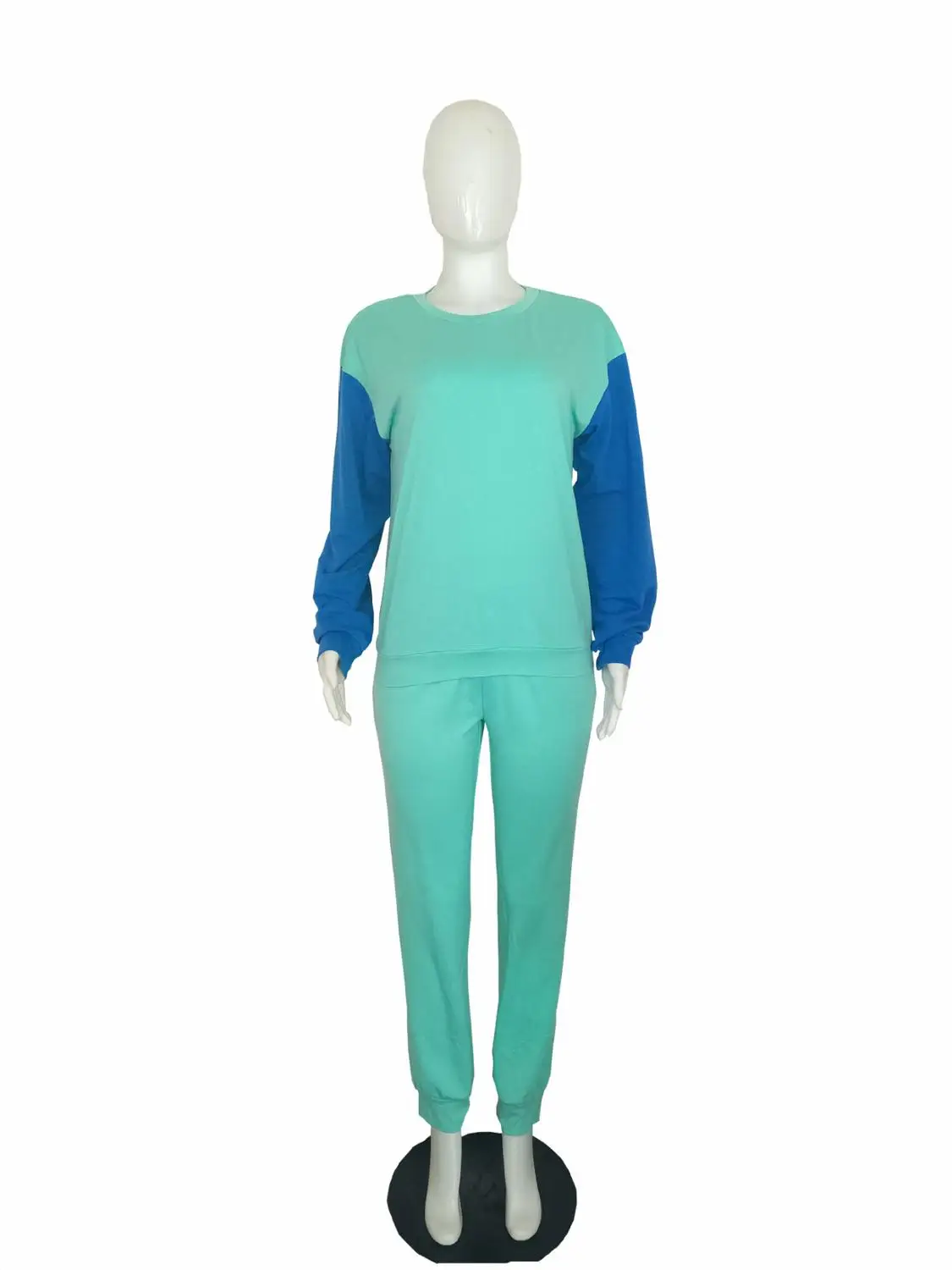 

2 Piece Set Women Fashion Contrast Stitching Long-sleeved Trousers Sportswear Suit Autumn Winter Ladies Casual Jogger Two Piece