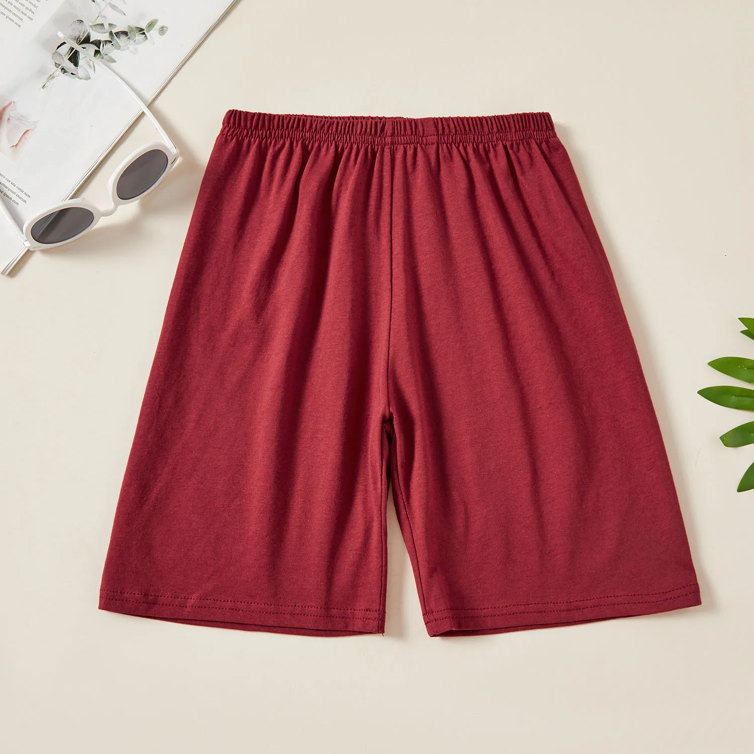 

PatPat Kids Boy Solid All-cotton Multicolor Elasticized shorts