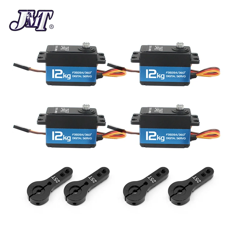 

Waterproof Digital Servo 12kg Large Torque Metal Teeth Steering Gear IP65 120-360 Degree for RC Model Aircraft Car Robot Arm