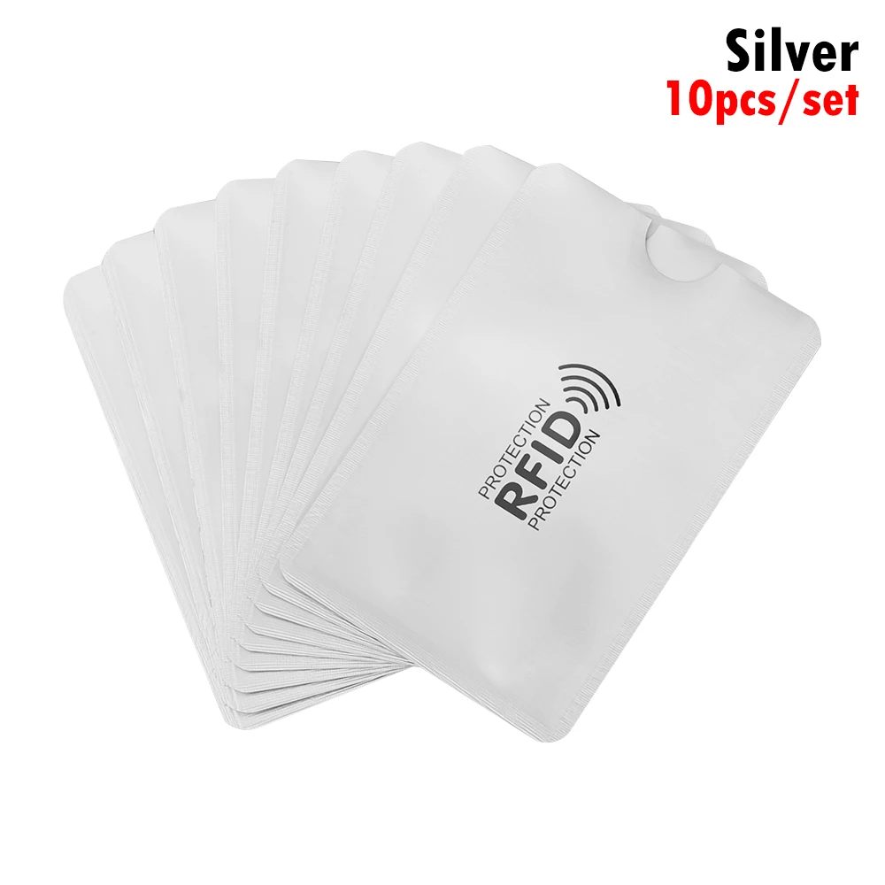 Style4-Silver 10 шт. Анти Rfid Блокировка ридер замок держатель для карт Id банковский чехол для карт Защита Алюминиевый металлический умный Противоугонный кредитный держатель для карт - Цвет: Style4-Silver