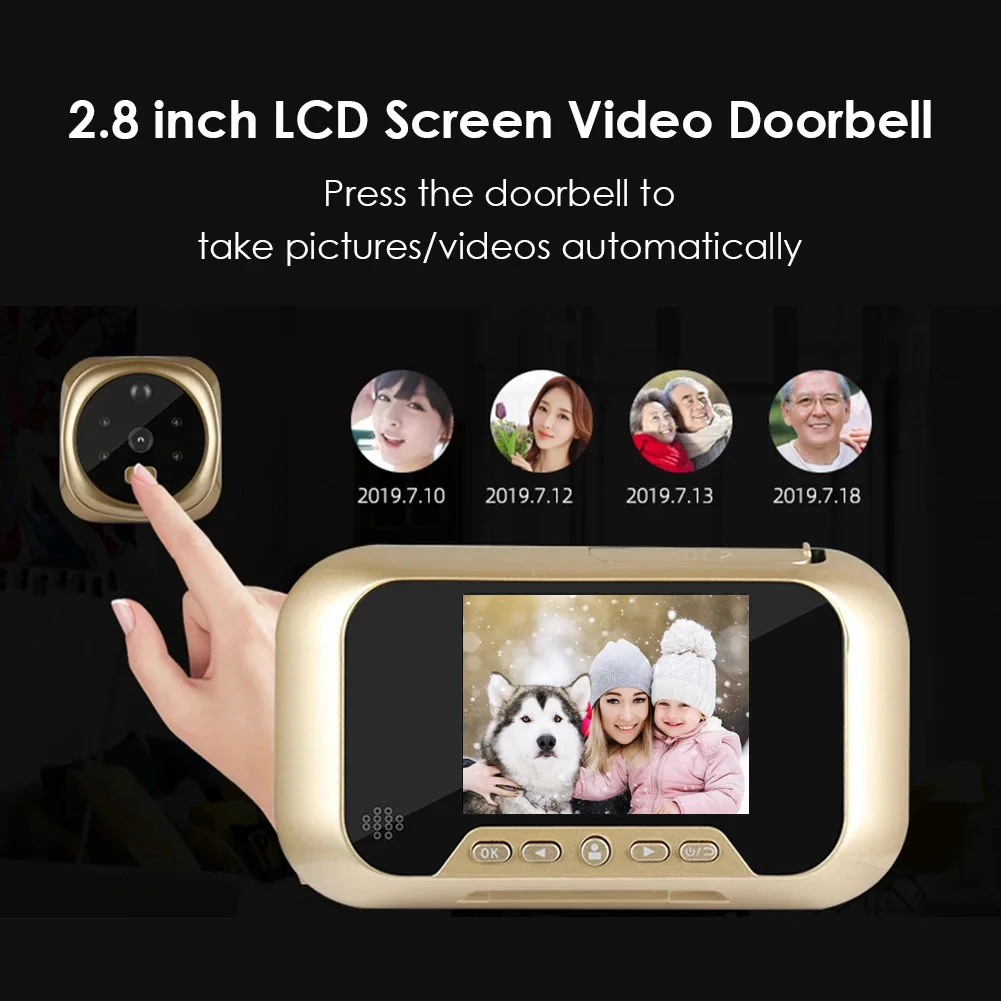 Видеодомофон домофон ЖК-экран 2 8 дюйма цифровой дверной звонок с камерой глазок