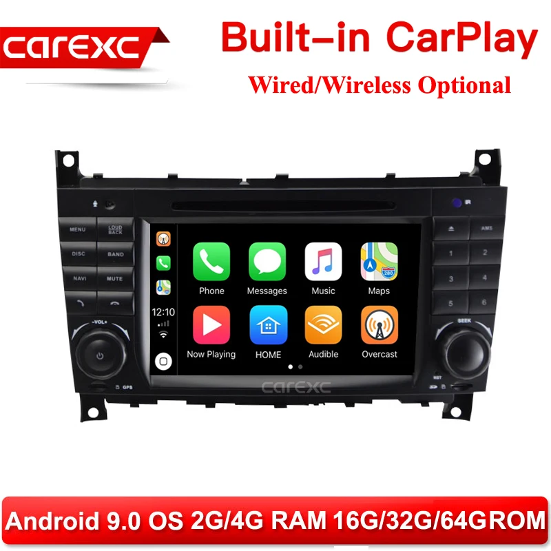 Беспроводной DVD плеер CarExc Android 9 0 для CarPlay радио GPS RDS Mercedes Benz CLK W203 C180 C200 C220 C230 C240 C250