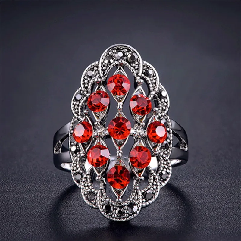Женские Ретро Кольца Ajojewel Muticolor Crystal Винтажные Ювелирные изделия оптовая продажа