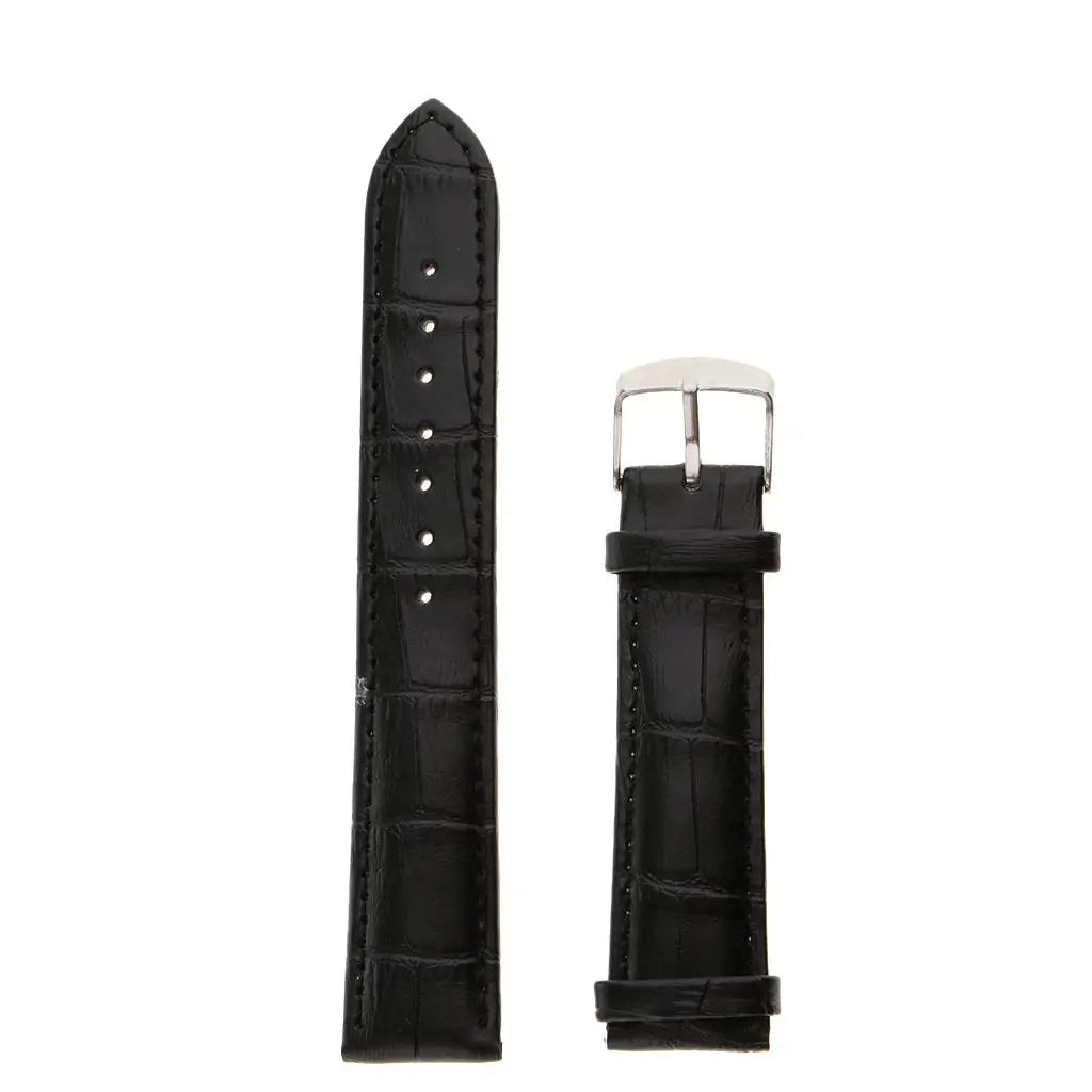 

Waterproof Leather Watch Band Croco Grain Strap Clasp Replacement