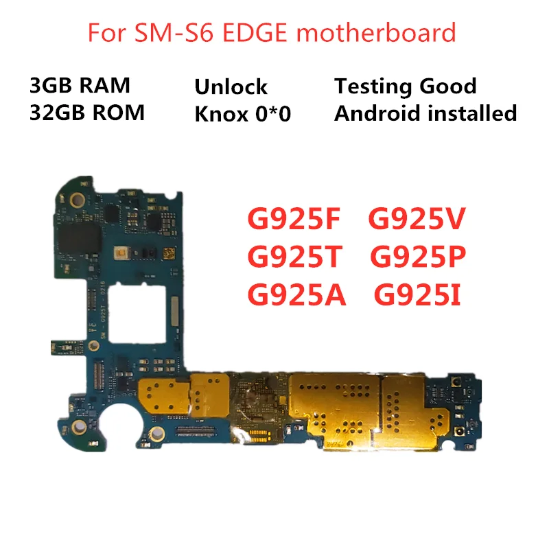 Оригинальная материнская плата для Samsung Galaxy S6 EDGE разблокированная G925F G925V G925P G925T