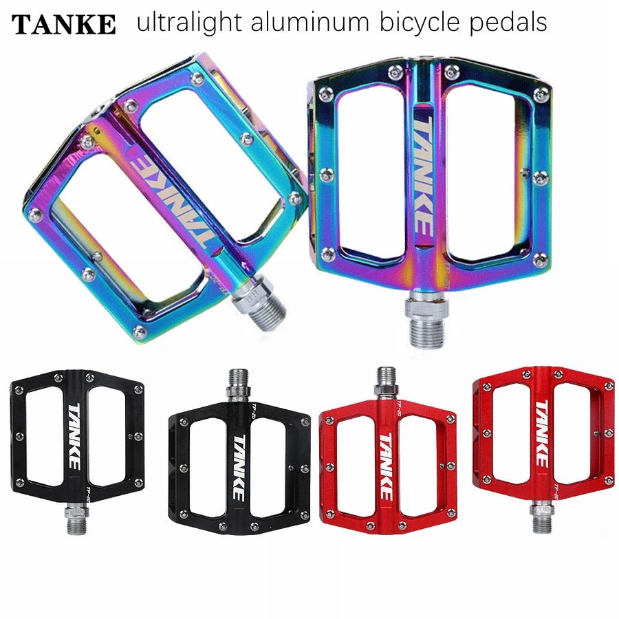 

riro bicycle pedals ultralight aluminum alloy colorful hollow anti-skid widen bearing mountain bike accessories MTB foot pedals