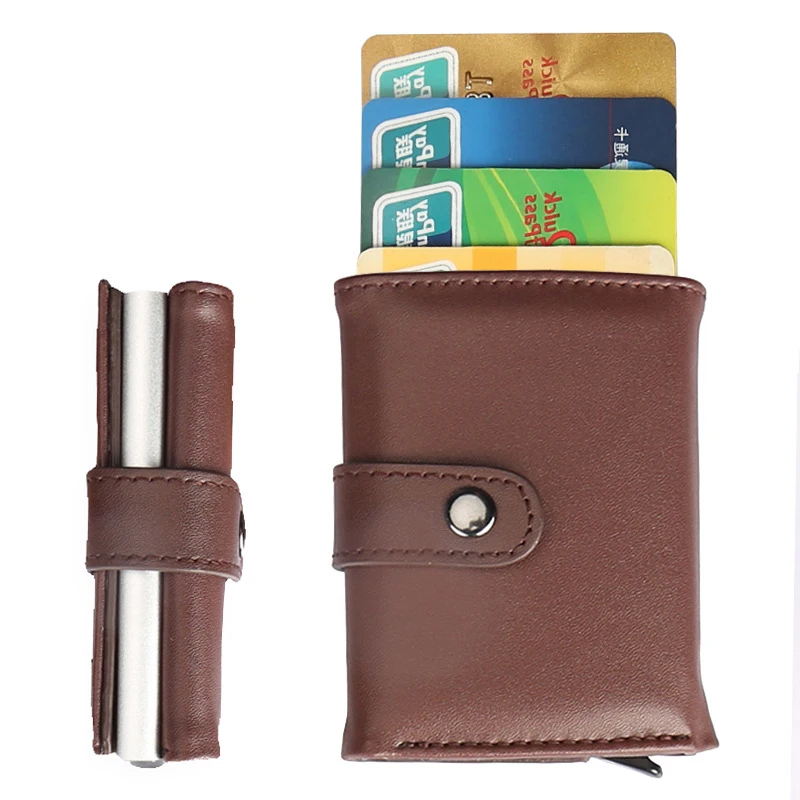 Титановый Металлический футляр для карт PITEBO с защитой от кражи и Rfid-защитой