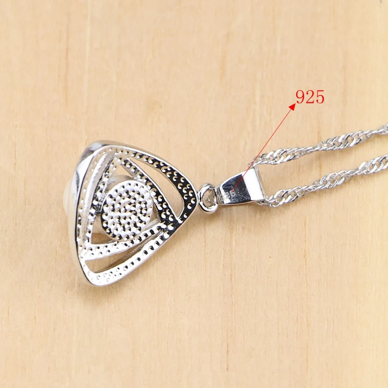 

Freshwater Pearl with Beads 925 Sterling Silver Jewelry Sets Wedding Decoration for Women Earrings/Pendant/Ring/Necklace Set