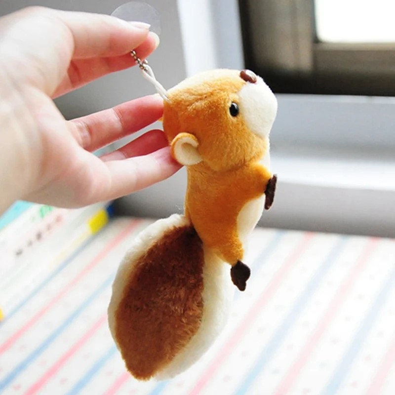 

Mini Cute Squirrel Plush Toy Stuffed Doll Pendant Decorations Oversized Tail Squirrel Ornament Keychain Toys For GirlFriend Gift