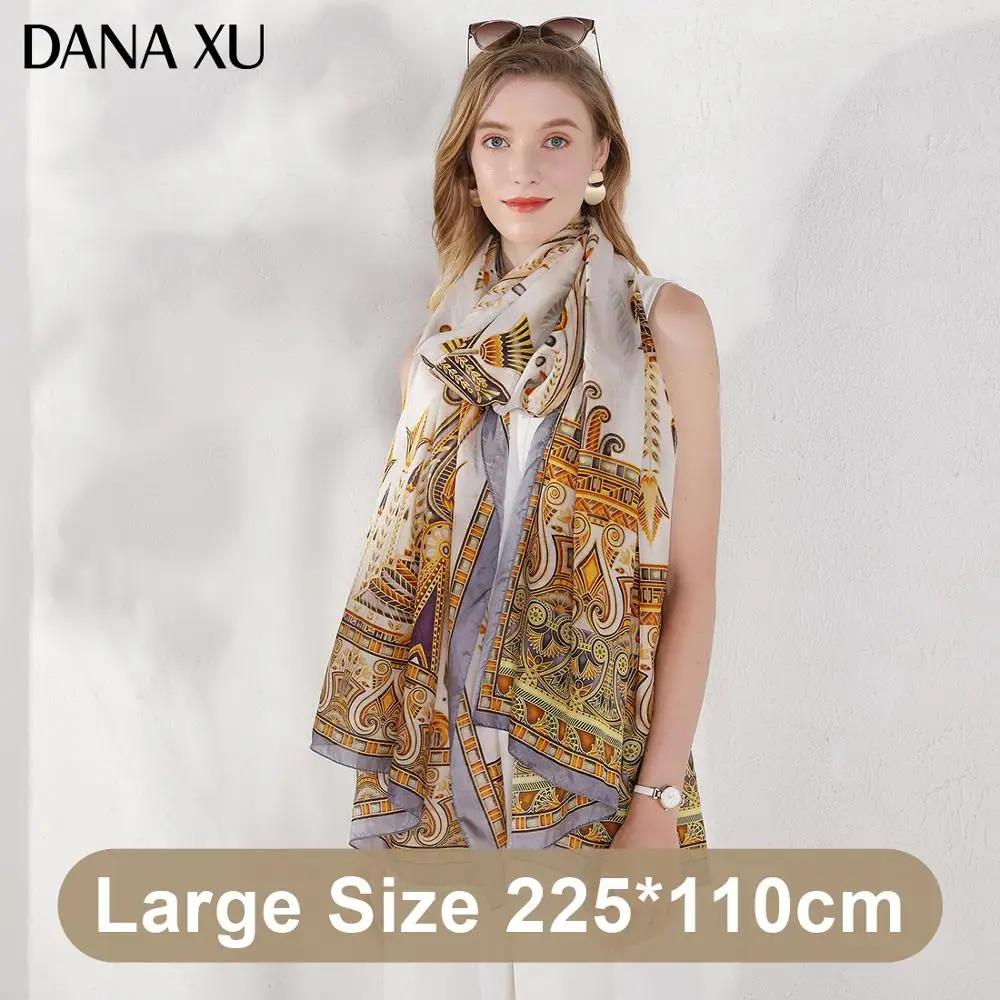 

2020 Silk Long Scarf Luxury Brand Women New Design Beach Blanket Shawl Wear Swimwear Bandana Hijab Face Shield Foulard