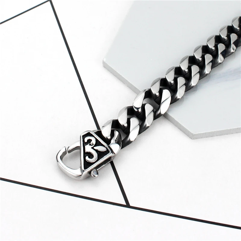

Steampunk 21cm Stainless Steel Chain Bracelets For Women Men Hip Hop Jewelry Gifts Gothic French Flower Wirstband Pulseras 2020