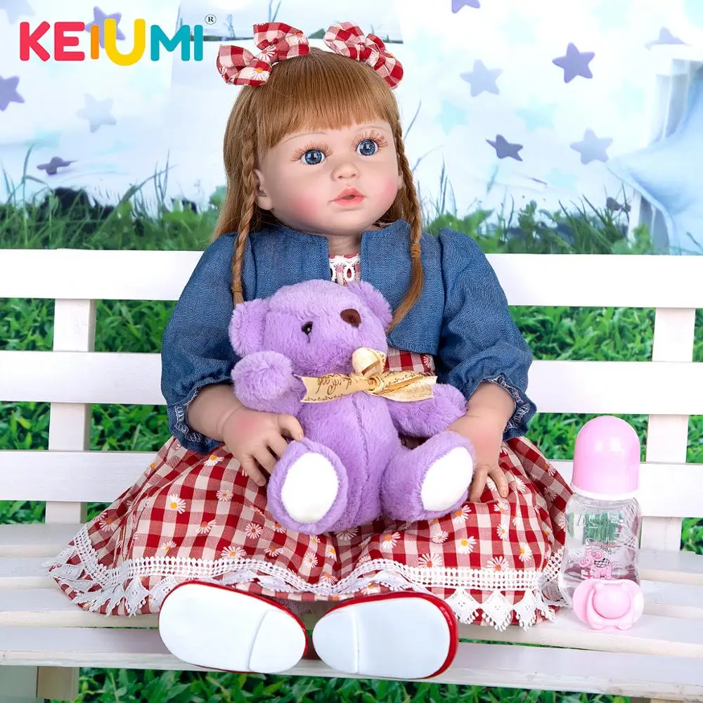 KEIUMI 23 дюйма полностью силиконовый корпус виниловые куклы-Новорожденные куклы 55