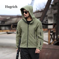 tactical army fleece jacket men warm thicken polar multi pocket military jacket winter outerwear clothes hooded coat