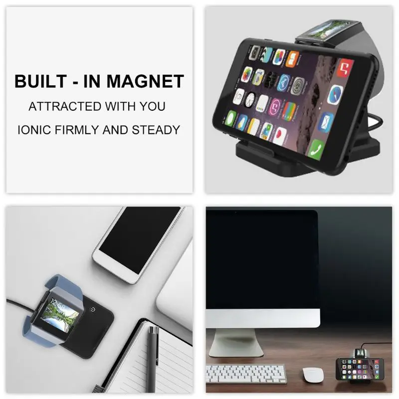 

2-in-1 2-in-1 Charger Charging Dock Mobile Phone Watch Wireless Charging Bracket Holder Stand for Fitbit Ionic Smart Watch
