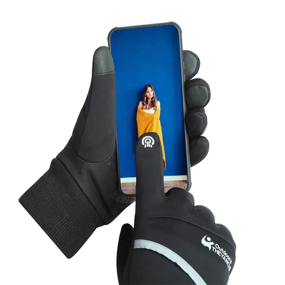 

Pair Touch Screen Winter Anti Skid Thermal Gloves Outdoor Sport Motorcycle Cold Gloves Cycling Driving Climbing Windproof Gloves